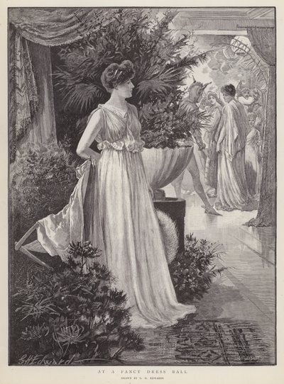 Süslü Bir Elbise Balosunda (lito) by George Henry Edwards