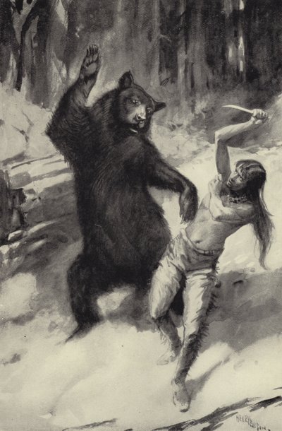 Scarfaces Ayı ile Mücadele by George Henry Evison