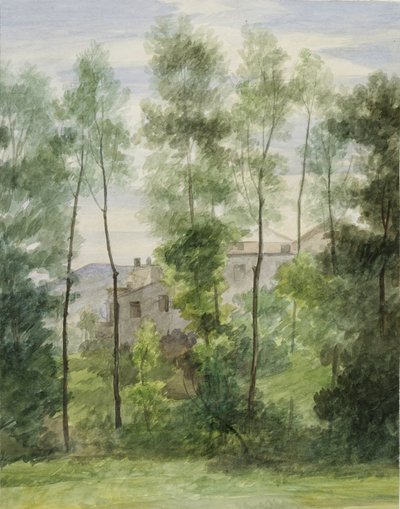 Binalar ile peyzaj (kağıt üzerinde wc) by George Henry Hall
