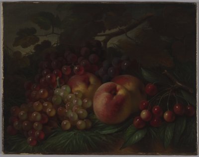 Şeftali, Üzüm ve Kiraz, 1860-70 dolayları (tuval üzerine yağlı boya) by George Henry Hall