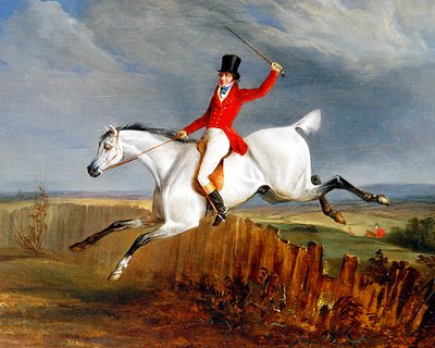 Gri avcısındaki beyefendi (panelde yağ) by George Henry Laporte