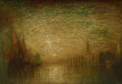 Venedik Gün Batımı, 1900-19 dolayları (tuval üzerine yağlı boya) by George Hirst Bogert