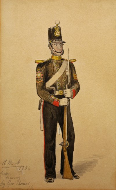 Kraliyet Deniz Topçu Astsubay Çavuş, 1854 (kağıt üzerinde wc) by George Housman Thomas