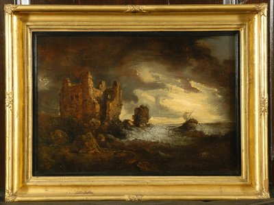 Fırtınada Peele Kalesi, 1805 by George Howland Beaumont