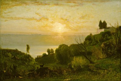Albano Gölü, Gün Batımı, c. 1874. by George Inness