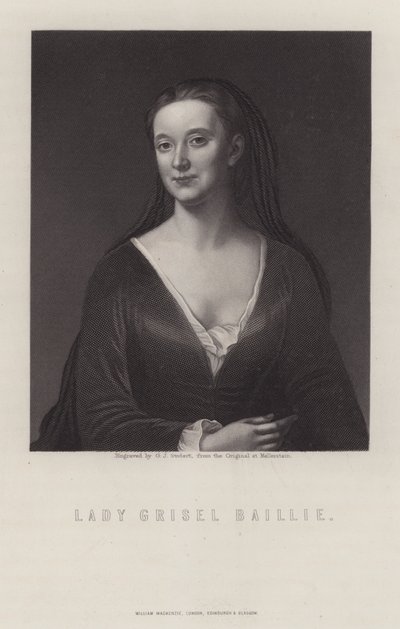 Lady Grizel Baillie, İskoç söz yazarı (gravür) by George J. Stodart