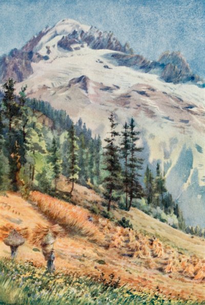 Aiguille Verte ve Aiguille Du Dru, Sonbahar by George Jackson Flemwell
