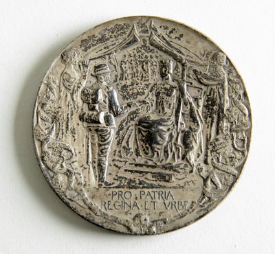 Domuz Savaşından Şehir İmparatorluk Gönüllülerinin dönüşünü anmak için madalya by George James Frampton