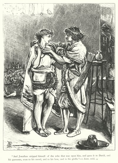 David ve Jonathan (gravür) by George John Pinwell