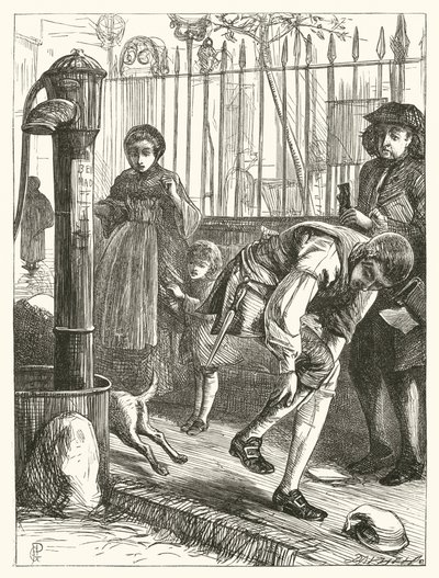 Elegy için İllüstrasyon, Deli Bir Köpeğin Ölümü Üzerine (gravür) by George John Pinwell