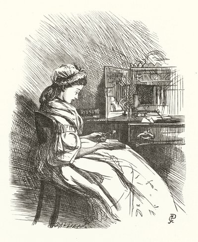 Kadın Üzerine Kıtalar için İllüstrasyon (gravür) by George John Pinwell