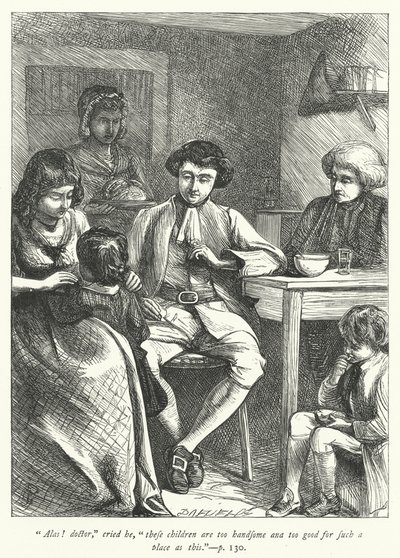 Wakefield Papazı için çizim (gravür) by George John Pinwell