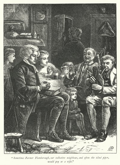Wakefield Papazı için çizim (gravür) by George John Pinwell