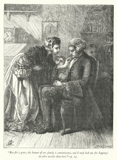 Wakefield Papazı için çizim (gravür) by George John Pinwell