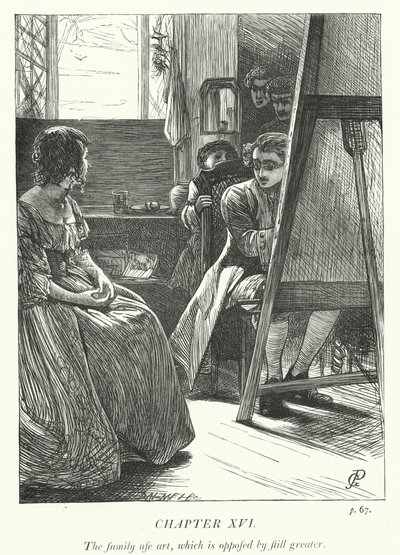 Wakefield Papazı için çizim (gravür) by George John Pinwell