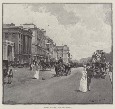 ಲಂಡನ್ ಸ್ಕೆಚಸ್, ಹೈಡ್ ಪಾರ್ಕ್ ಕಾರ್ನರ್ ಟರ್ಕ್ by George L. Seymour