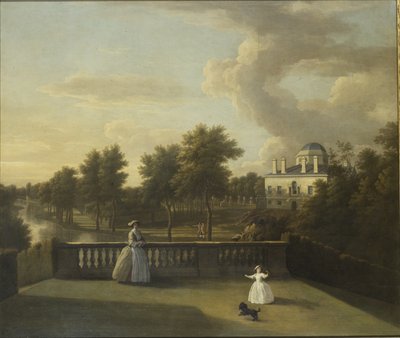 Göl ile Cascade üzerinde bir balkondan Chiswick Villa görünümü by George Lambert