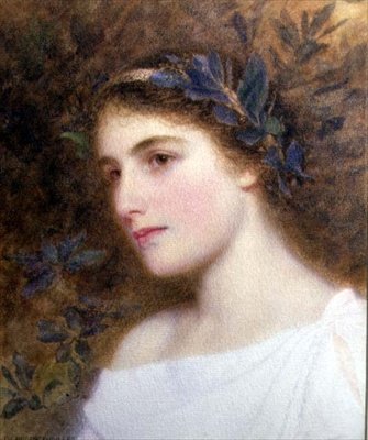 Defne kafa bantlı kız (kağıt üzerine sulu boya) by George Lawrence Bulleid