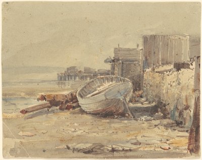 Kıyıya Vurmuş Gemi, c.1880 (suluboya) by George Loring Brown
