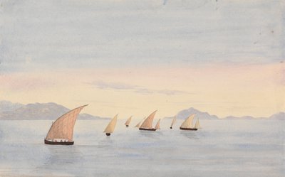 Tarifa Point, İspanya ve Mons Abyla, Afrika by George Lothian Hall