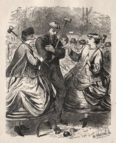 Kroket Partimiz, 1864. by George Louis Palmella Busson Du Maurier