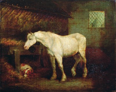 Bir Yemlikte Yaşlı Bir Gri Kısrak by George Morland