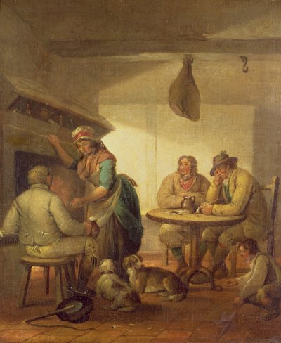 Bir Inn Fire Tarafından Ülke Halkı, 1796 by George Morland