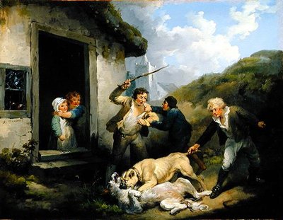 Dövüşen Köpekler (tuval üzerine yağlı boya) by George Morland