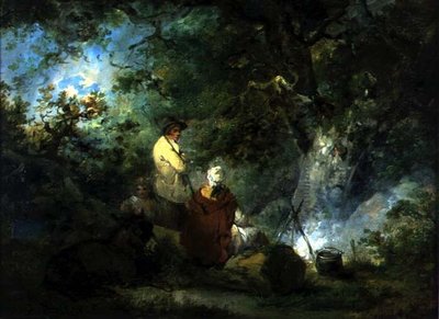 Kamp ateşinde çingeneler by George Morland