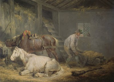 Ahırdaki Atlar, 1791 by George Morland