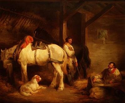 İstikrarlı Bir İç Mekanda İşçiler ve Kartorlar by George Morland