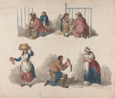 Beşli Set: Seyyar satıcılarla ilgili beş çalışma by George Morland