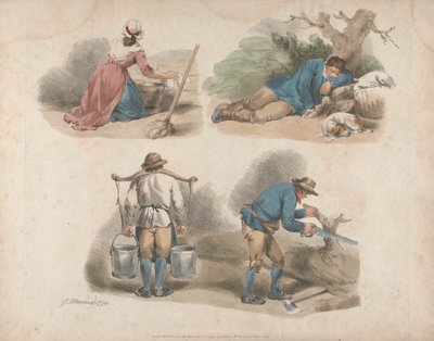 Beşli Set: İşçi Çalışmaları by George Morland