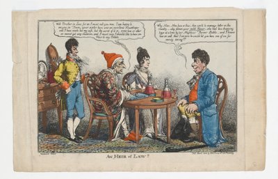 An HEIR at LAW !!, Charles Williams tarafından yapılan baskı, 1808 (el boyaması gravür) by George Moutard Woodward