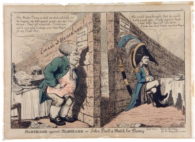 Abluka'ya karşı abluka veya John Bull, Boney için bir Maç by George Moutard Woodward