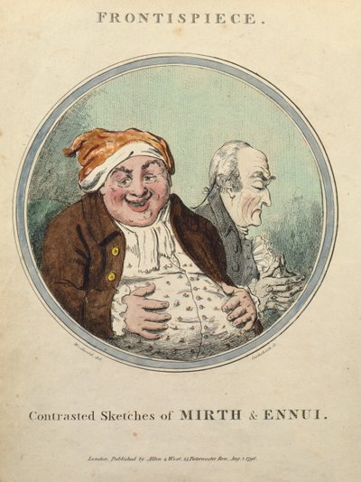 Zıtlık ve Sıkıntının Zıt Çizimleri (el boyaması gravür) by George Moutard Woodward