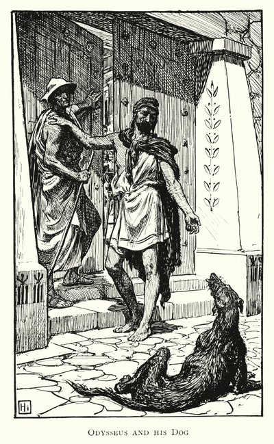 Odyssey: Odysseus ve Köpeği (gravür) by George Percy Jacomb Hood
