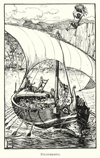 Odyssey: Polyphemus (gravür) by George Percy Jacomb Hood