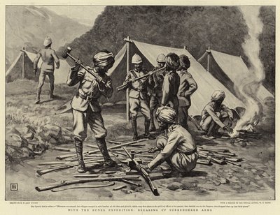 Buner Expedition ile teslim olan silahların parçalanması by George Percy Jacomb Hood