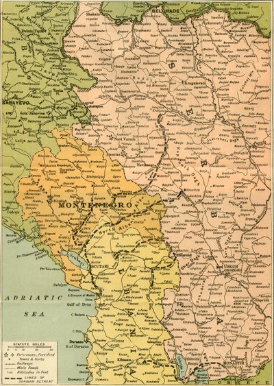 Sırp İnzivasını Gösteren Harita, 1919. by George Philip and Son Ltd