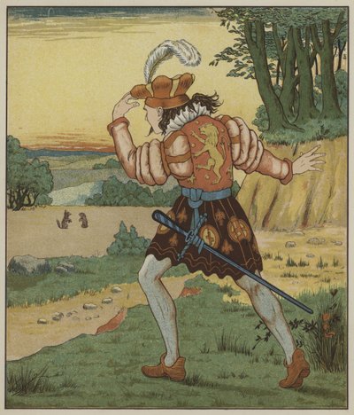 Grimm Kardeşler tarafından Rumpelstiltskin için illüstrasyon by George R. Halkett