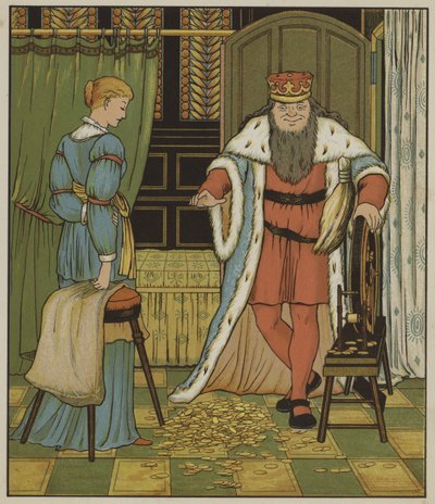 Grimm Kardeşler tarafından Rumpelstiltskin için illüstrasyon by George R. Halkett