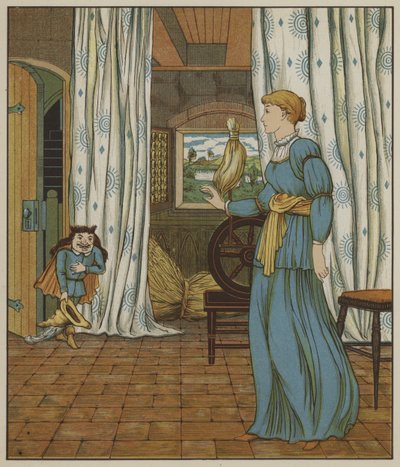 Grimm Kardeşler tarafından Rumpelstiltskin için illüstrasyon by George R. Halkett