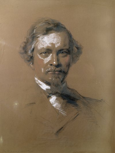 August Wilhelm Hofmann (1818-92) Alman kimyager, 1864 (kağıt üzerinde mum boya) by George Richmond