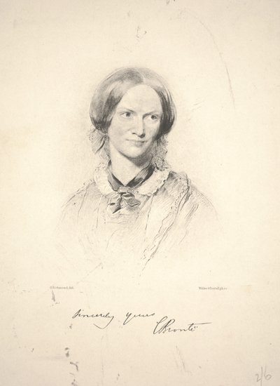 Charlotte Brontë, Walker & Boutall tarafından oyulmuş by George Richmond
