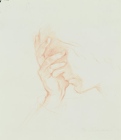 Bir kadının baş çalışması, c.1835 (kağıt üzerinde kırmızı tebeşir) by George Richmond