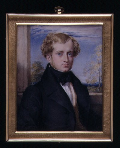 Bilinmeyen bir adamın portre minyatürü, muhtemelen bir Bay Ashby by George Richmond