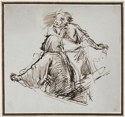 İki Erkek Figürü, c. 1829. by George Richmond