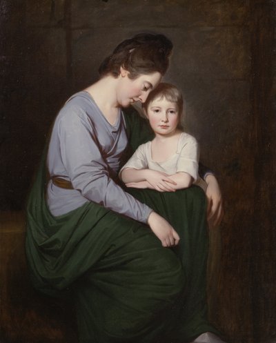 Ann Wilson ve kızı Sybill, c.1776-77 (tuval üzerine yağlı boya) by George Romney