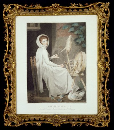 The Spinner (G. Romney'den sonra Thomas Cheesman tarafından gravür, John ve Josiah Boydell tarafından yayınlandı 1789) by George Romney